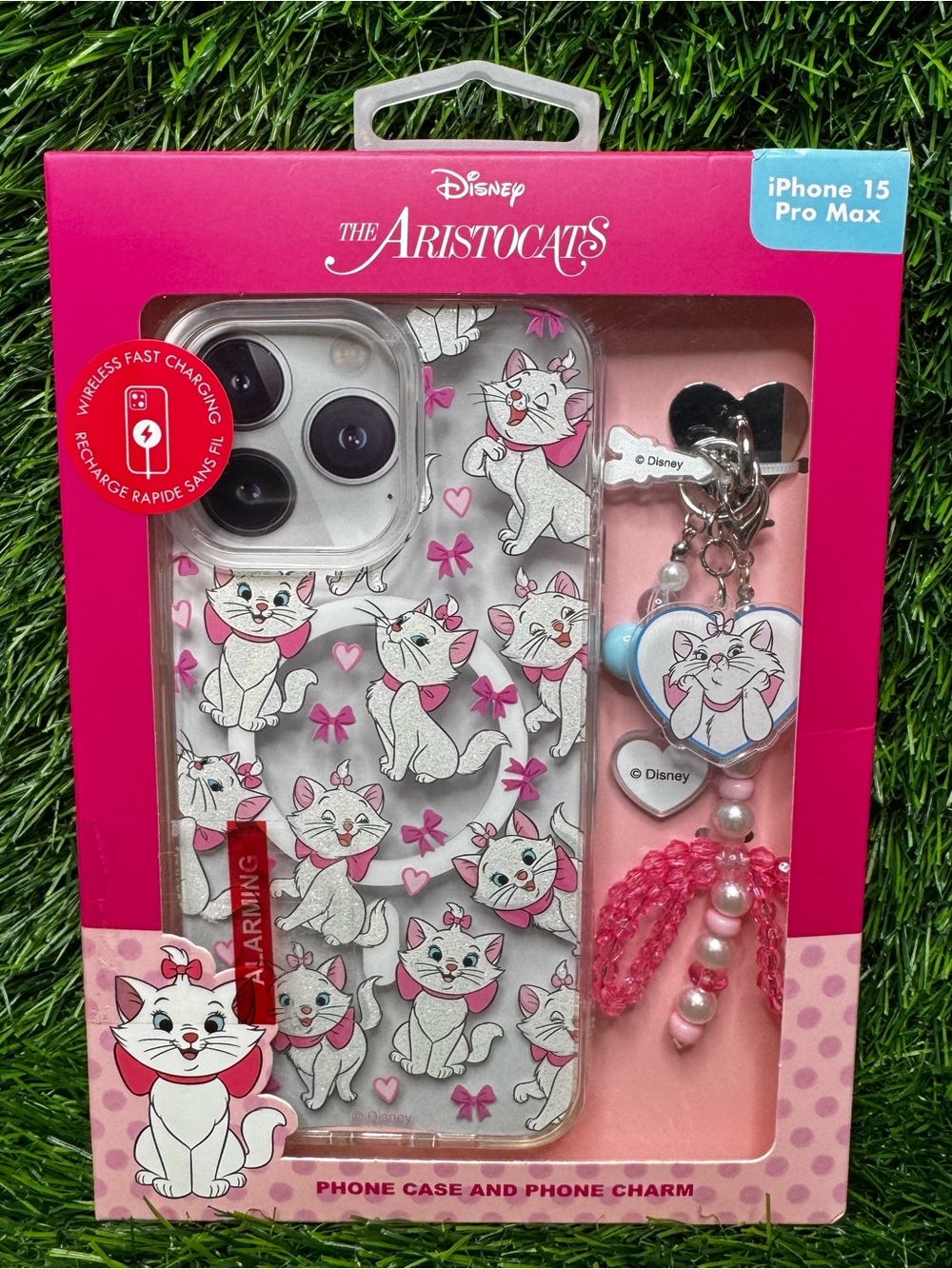 NEW Disney Marie Aristocats iPhone 15 Pro Max Case SkinnyDip Pink White Glitter